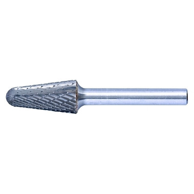 Pferd Carbide Taper/Radius Shaped Bur Bit, 1/2"Dia. x 1 1/8"L Cut, 3R Double Cut (1 EA / EA)