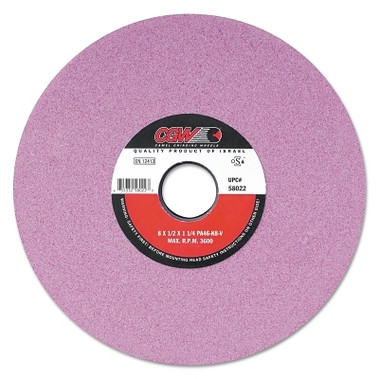 CGW Abrasives Pink Surface Grinding Wheels, R/1-3 x 1/4,, 7 X 3/4, 1 1/4" Arbor, 46, I (1 EA / EA)