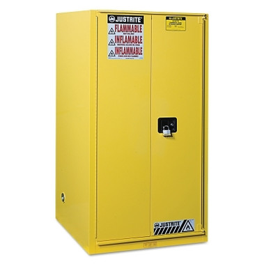 Justrite Safety Cabinets for Combustibles, Manual-Closing Cabinet, 96 Gallon, Yellow (1 EA / EA)