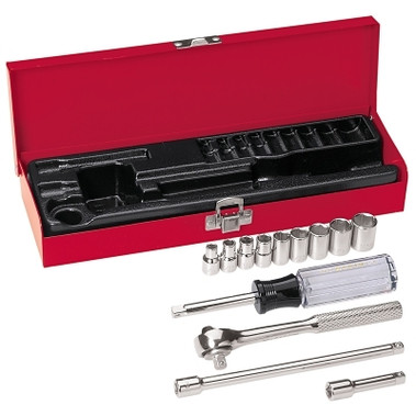 Klein Tools 13 Piece Socket Sets, 1/4 in, 6 Point (1 SET / SET)