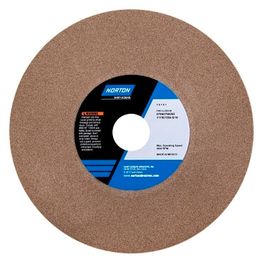 Norton Gemini Bench and Pedestal Wheels, Type 1, 10 in Dia., 60/80 Grit, Medium Grade (1 EA / EA)