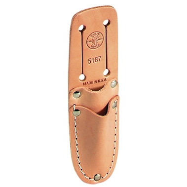 Klein Tools Scissors and Cable-Splicer's Knife Holders, Black, Leather, Belt Loop (1 EA / EA)