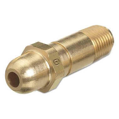 Western Enterprises Regulator Inlet Nipples, Oxygen, 1/4"(NPT), 2 1/2", Brass, CGA-540, HandTight (1 EA)