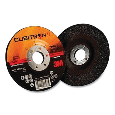 3M Abrasive Cubitron II Depressed Center Grinding Wheel, 6-in x 1/4-in Thick, 5/8-in -11 Arbor, 36 Grit, Precision Shaped Ceramic, Type (20 WH / CA)