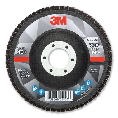 3M Flap Disc, 4.5 in x 7/8 in, 769F T27, 40+ Grit (10 EA / CA)