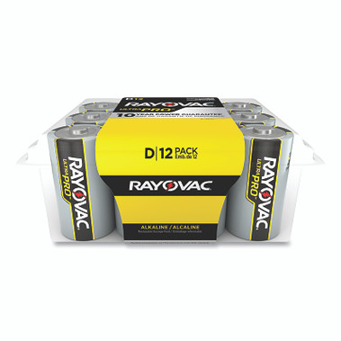 RAYOVAC Ultra Pro Alkaline Battery, 1.5V, D, 12/PK (12 EA / PK)