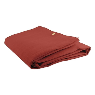 Wilson Industries Silicone Coated Fiberglass Medium-Duty Welding Blanket, 10 ft W x 10 ft L, 32 oz, with Grommets, Red (1 EA / EA)