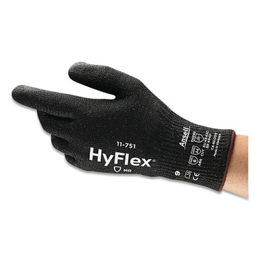 HyFlex 11-751 Cut-Resistant Gloves, Size 9, Black (12 PR / DZ)