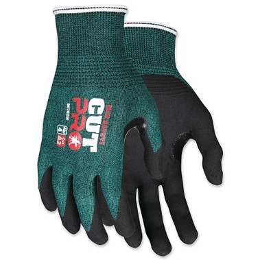 MCR Safety Cut Pro 96782 Hypermax A2/ABR 5 Coated Cut Resistant Glove, Medium, Green/Black (12 PR / DZ)