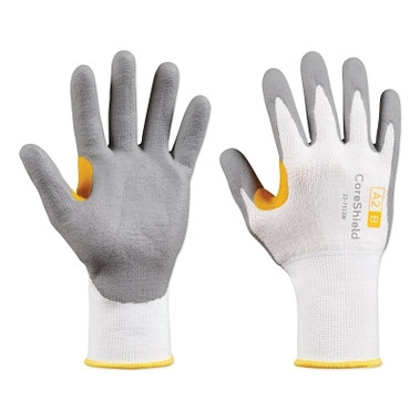 Honeywell CoreShield A2/B Coated Cut Resistant Gloves, 9/L, HPPE White Liner, Nitrile Micro-Foam Grey Coating, 13 ga (1 PR / PR)