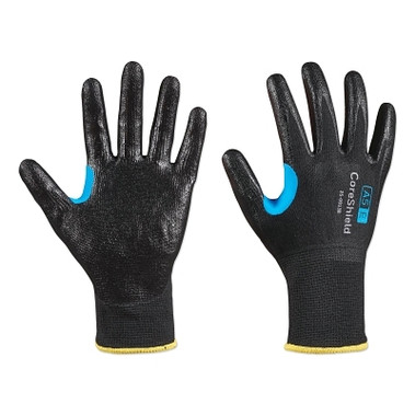 Honeywell CoreShield A5/E Coated Cut Resistant Gloves, 6/XS, HPPE/SS, Smooth Nitrile, 13 ga, Black (10 PR / BG)