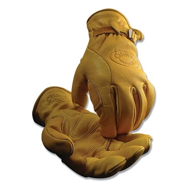 Caiman 1304 Top Cow Grain Leather Water-Repellent Drivers Gloves, X-Large, Unlined, Gold (1 PR / PR)