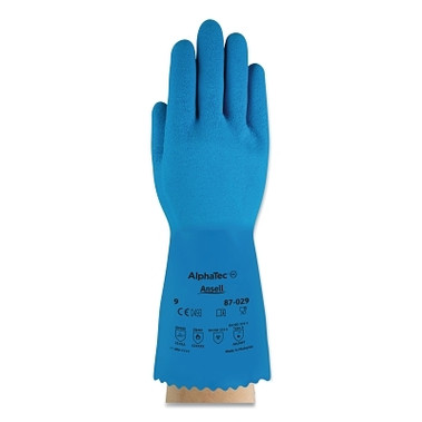 AlphaTec AlphaTec 87 029 Natural Latex Rubber Glove, Size 11, Blue (12 PR / DZ)