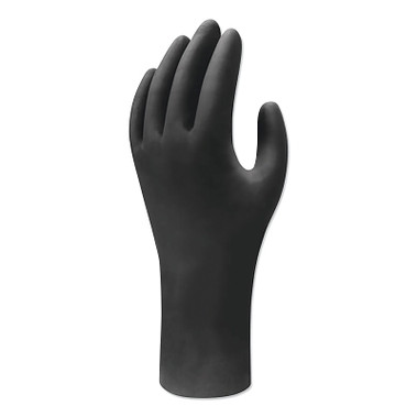 SHOWA 6112PF Biodegradable Nitrile Disposable Gloves, X-Small, Black, 4 mil (10 DI / CA)