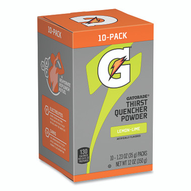 Gatorade Powder Stick, 1.23 oz Volume, Tube, 20 oz Yield, Lemon Lime (80 EA / CA)