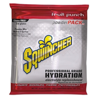 Sqwincher Powder Packs, Fruit Punch, 47.66 oz, Pack, Yields 5 gal (16 EA / CA)