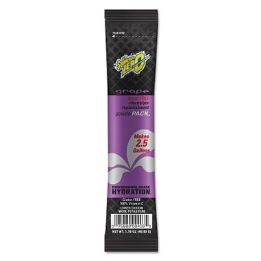 Sqwincher PowderPack ZERO Sugar Free 2.5 gal Yield Powder Mix, 1.76 oz Packet, Grape (1 CA / CA)
