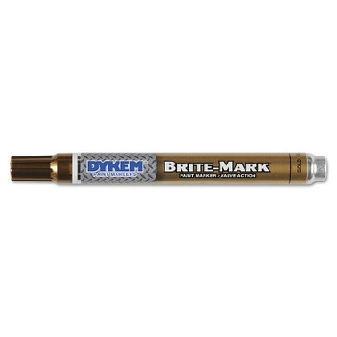DYKEM BRITE-MARK Medium Paint Marker, Gold, Medium, Bullet, Acrylic (12 EA / BX)