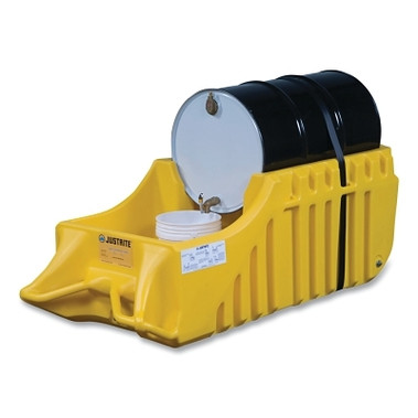 Justrite EcoPolyBlend Spill Containment Indoor/Outdoor Caddy, 1,250 lb Load Bearing Capacity, Yellow (1 EA / EA)