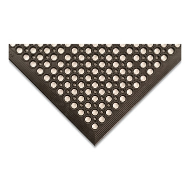 NoTrax Tek-Tough Jr Drainage Holes Anti-Fatigue Mat, 1/2 in x 3 ft W x 10 ft L, Natural Rubber, Black (1 EA / EA)