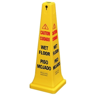 Rubbermaid Commercial Safety Cones, Multi-Lingual "Caution", 36 in, Yellow (1 EA / EA)