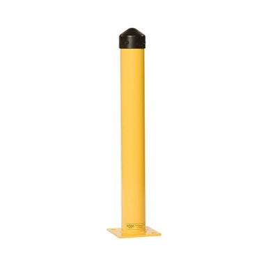 Eagle Mfg Metal Bollard Post, 5 in dia x 42 in H, Round, Yellow (1 EA / EA)