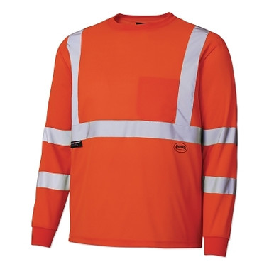 Pioneer 68887U/6888U HV Long-Sleeved Birdseye Safety Shirt, Medium, Orange (1 EA / EA)