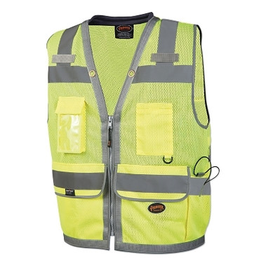 Pioneer 6730U/6731U HV Mesh Surveyor Vests with Padded Collar, Medium, Green (1 EA / EA)