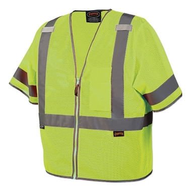 Pioneer 6790U/6791U Hi-Vis Mesh Short Sleeved Safety Vest, 4X-Large, Green (1 EA / EA)