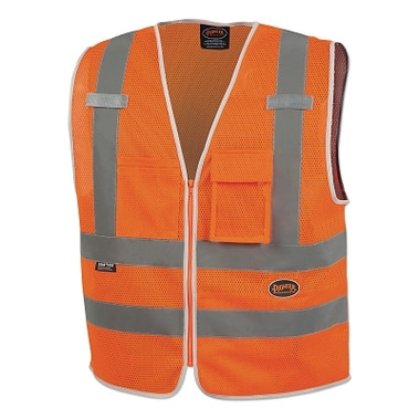 Pioneer 6853U/6854U Mesh Multi-Pocket Safety Vest, 3X-Large, Orange (1 EA / EA)
