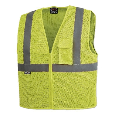 Pioneer 6921U/6922U Hi-Vis Zip-Up Safety Vest, Size Large, Yellow (25 EA / CA)