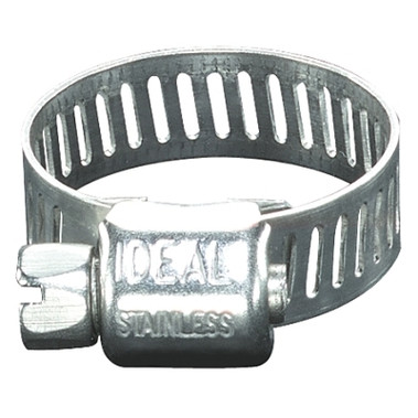 Ideal 62P Series Small Diameter Clamp,1/2" Hose ID, 3/8-1"Dia, Stainless Steel 201/301 (10 EA / BOX)