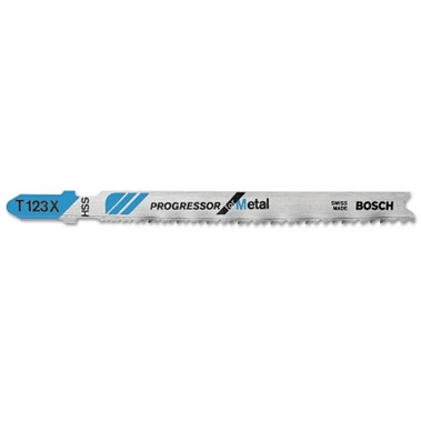 Bosch Power Tools Progressor Series T123X Jigsaw Blade for Metal, 4 in, 10-24 TPI (5 EA / CD)
