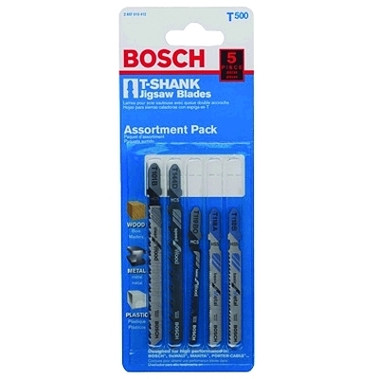 Bosch Power Tools 5 Piece Carbon Steel Jig Saw Blade Sets, (1EA)T101B,T144D,T119BO,T118A,T118B (1 AST / AST)