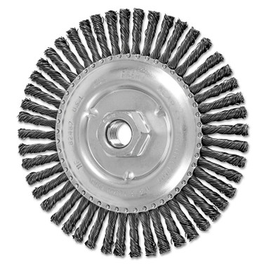 Advance Brush Stringer Bead Twist Knot Wheel, 6 D x 3/16 W, .02 Carbon Steel Wire, 10,000 rpm (5 EA / BOX)