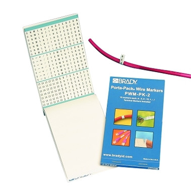 Brady Vinyl Cloth Porta-Pack Wire Markers, 3.7 in x 7 in, A thru Z, Black on White (1 EA / EA)