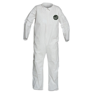 DuPont ProShield 50 Collared Coveralls with Elastic Wrists/Ankles, White, 6X-Large (25 EA / CA)