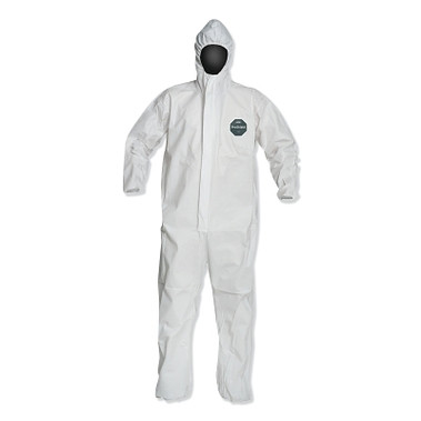 DuPont ProShield 50 Hooded Coveralls with Elastic Wrists/Ankles, White, Small (25 EA / CA)