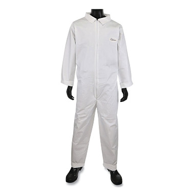 West Chester Posi-Wear BA Microporous Disposable Basic Coveralls with Collar, White, Medium (25 EA / CA)