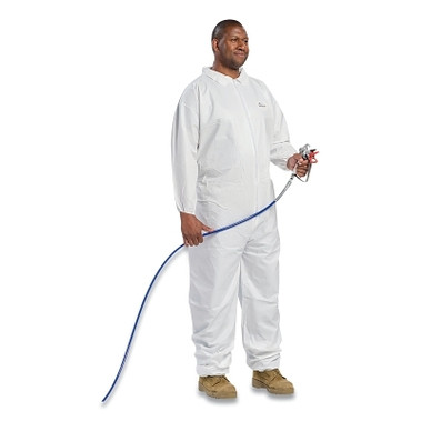 West Chester Posi-Wear BA Microporous Disposable Coveralls with Elastic Wrist and Ankle, White, 4X-Large (25 EA / CA)