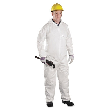 West Chester Posi-Wear BA Microporous Disposable Coveralls with Attached Hood, Elastic Wrists/Ankles, White, 3X-Large (25 EA / CA)