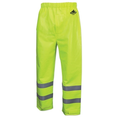 MCR Safety Big Jake 2 Rainwear Flame Resistant Elastic-Waist Pants, Fluorescent Lime, Large (1 EA / EA)