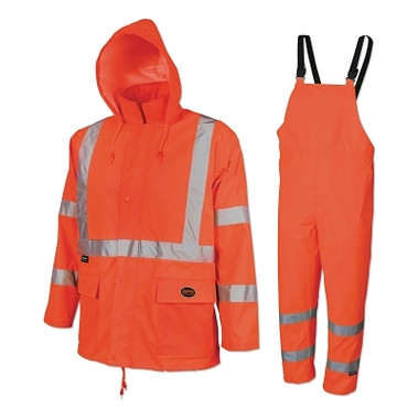 Pioneer 5618U/5619U 2-Piece HV 150D Oxford Poly/PVC Waterproof Suit, Small, Orange (1 EA / EA)