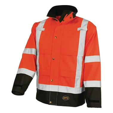 Pioneer 5400AU/5401AU HV Ripstop Waterproof Safety Jacket, Small, Orange (1 EA / EA)