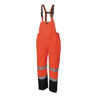 Pioneer 5404AU/5405AU HV 300D Ripstop Waterproof Safety Bib Pant, Medium, Orange (1 EA / EA)