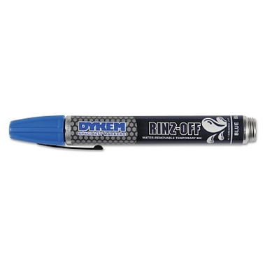 DYKEM RINZ OFF Water Removable Temporary Marker, Blue, Broad Threaded Cap (12 EA / BX)