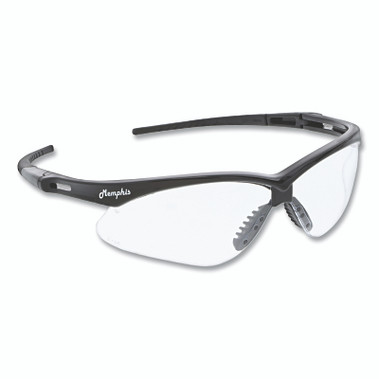 MCR Safety Memphis MP1 Safety Glasses, Clear, Polycarbonate Lens, UV-AF Anti-Fog Coating, Black Frame/Temple (12 EA / DZ)