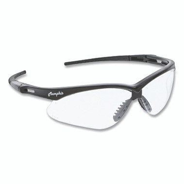 MCR Safety Memphis MP1 Safety Glasses, Clear, Polycarbonate Lens, MAX6 Anti-Fog Coating, Black Frame/Temple (12 EA / DZ)