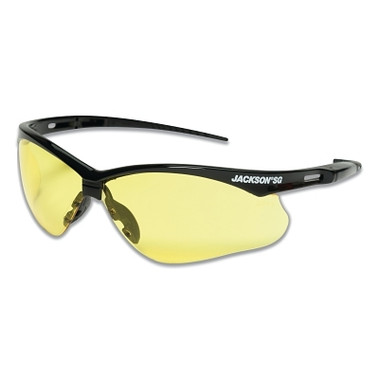 Jackson Safety SG Series Safety Glasses, Universal Size, Amber Lens, Black Frame, Sta-Clear Anti-Fog (12 EA / CA)