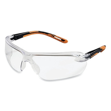 Sellstrom XM300 Series Protective Eyewear Safety Glasses, Clear Lens, Polycarbonate, Blk/Orange Frame (12 EA / CA)